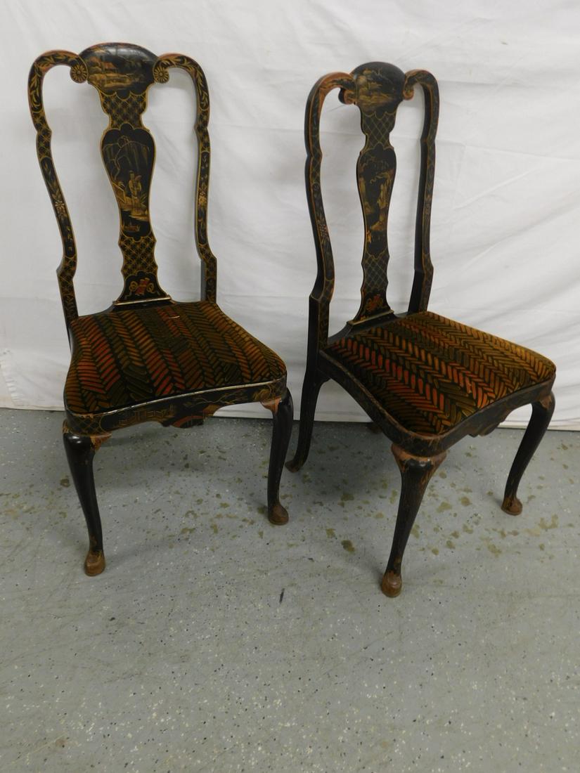 Pr Queen Anne Chinoiserie Chairs (1 of 10)