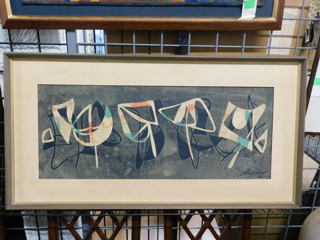Illegibly signed Abstract Lithograph (1 of 4)