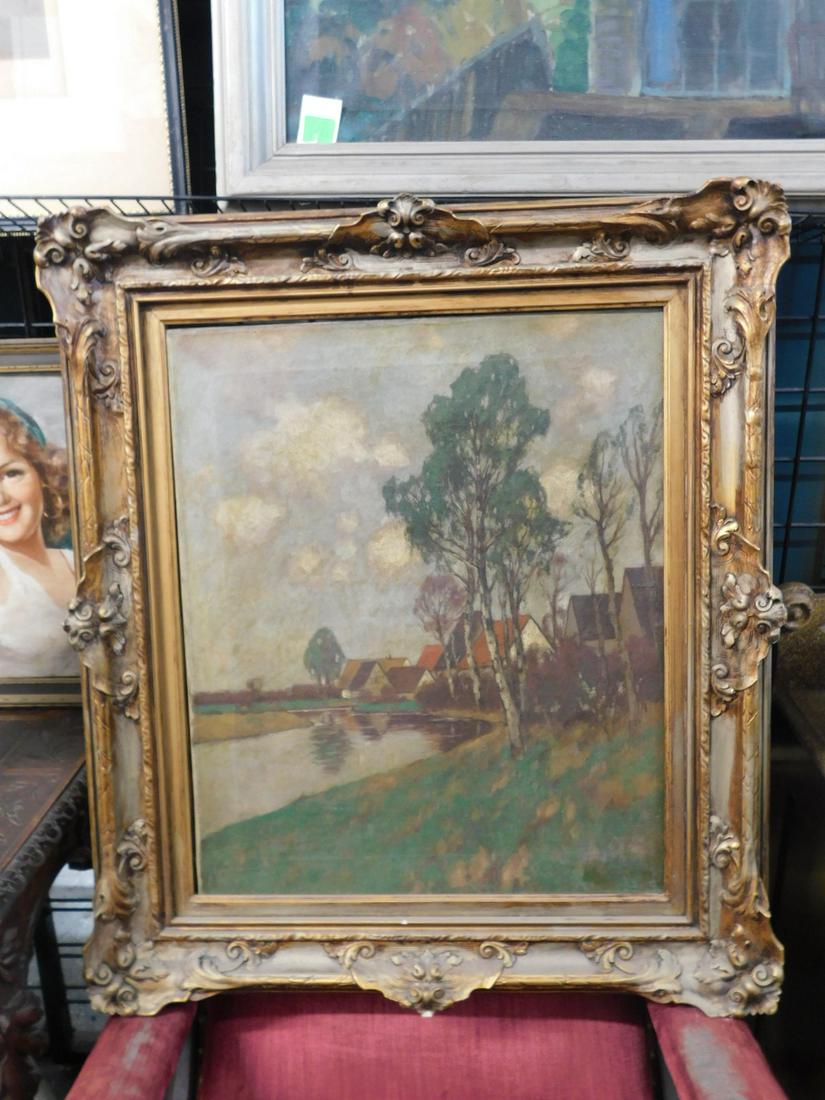 C Kustner Landscape w/ Village, O/C, SLR (1 of 8)