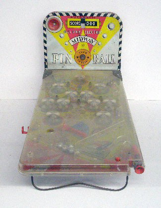 1950's Marx Table Top Pinball Machine: 1950's Louis Marx Co. Inc. table top Deluxe Electric Midway Pinball machine.