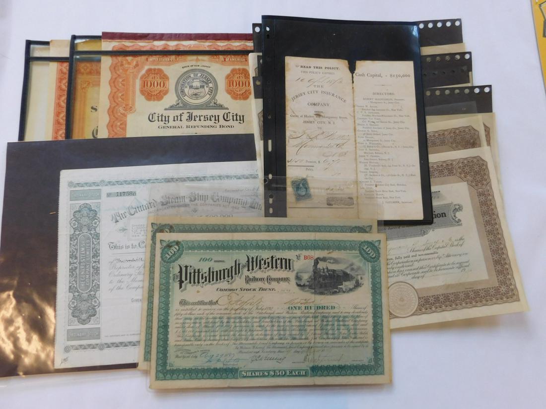 12 US Bonds & Stock Certificates (1 of 6)