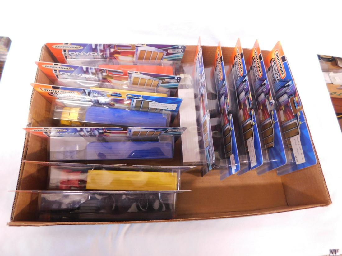Matchbox Convoy Big Rigs NIP: Matchbox Convoy Big Rigs NIP, new old stock including; (9) 1986 Convoy - McDonalds, DHL, Goodyear, Michelin, Mario Kart, Jeep, SonicX, (2) Yamaha Outdoors, plus, (2) 1987 Convoy - &^ Quality PROclean