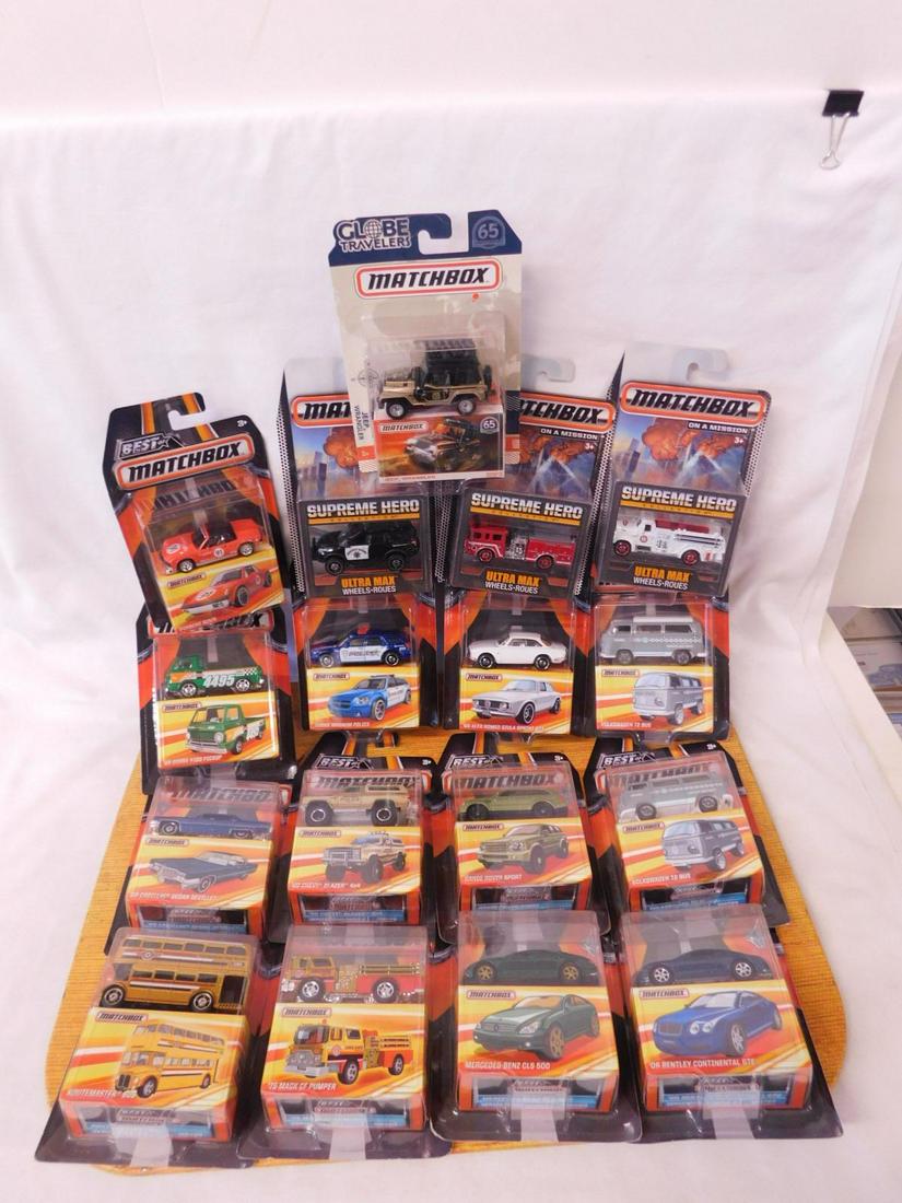 Matchbox Best of & Other NIP: Matchbox Best of and Other, new old stock, single vehicle in package with original boxes including: Series 1-MB129, MB680, MB683, MB691, MB715, MB727, two MB734 and MB785, plus Globe Travelers 65th An
