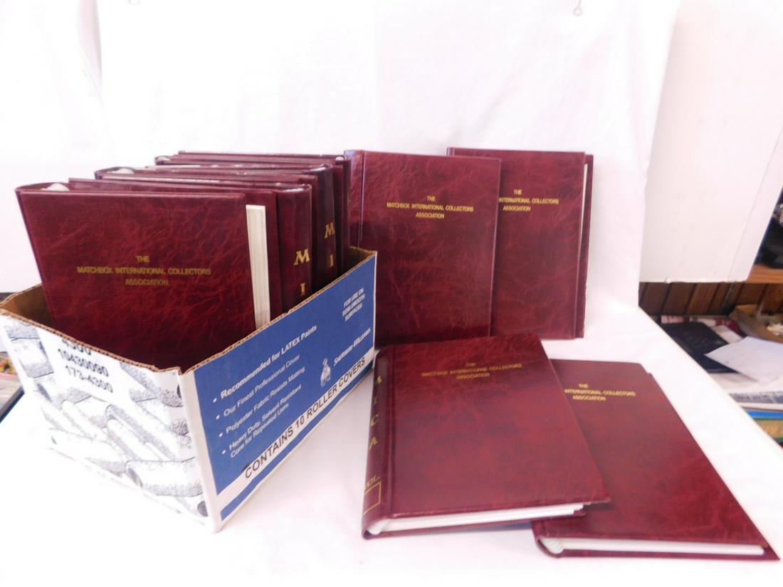 M.I.C.A. Magazines: M.I.C.A. Magazines, Matchbox International Collectors Association, ten volumes, #1 (1985) through #10 (1994), six issues in each year all in binders with gold leaf lettering. CONDITION: Very good.