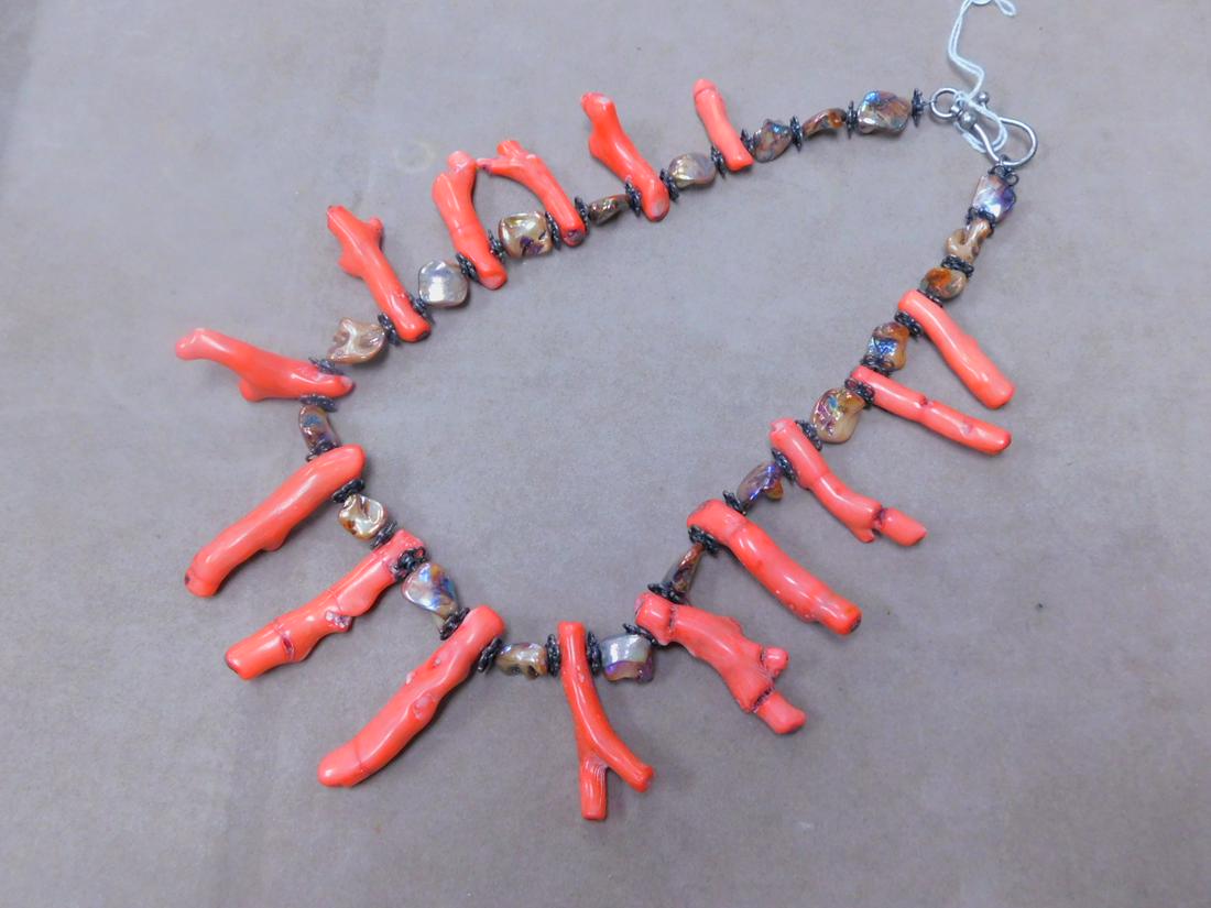 Branch Coral & Abalone Necklace (1 of 3)