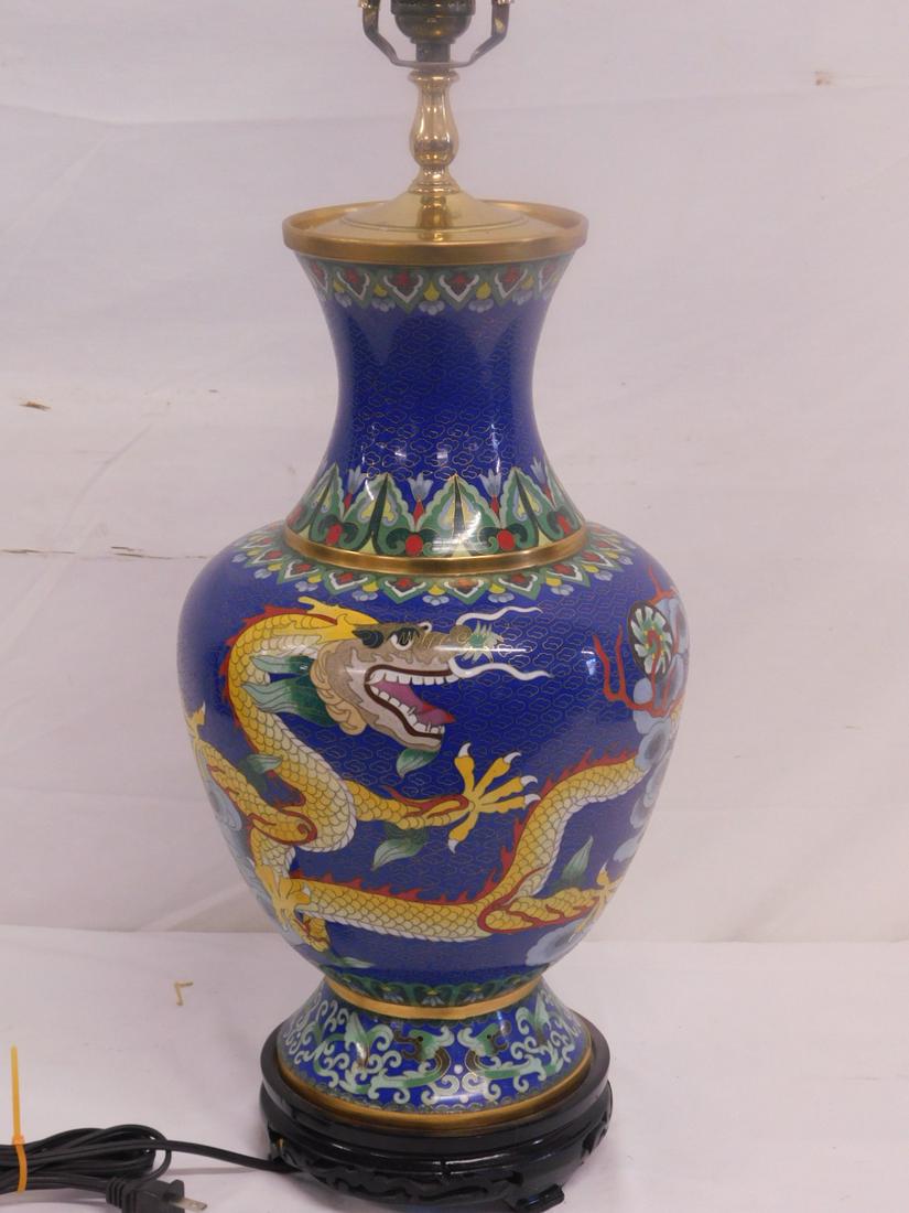 Chinese Cloisonne Dragon Lamp (1 of 4)