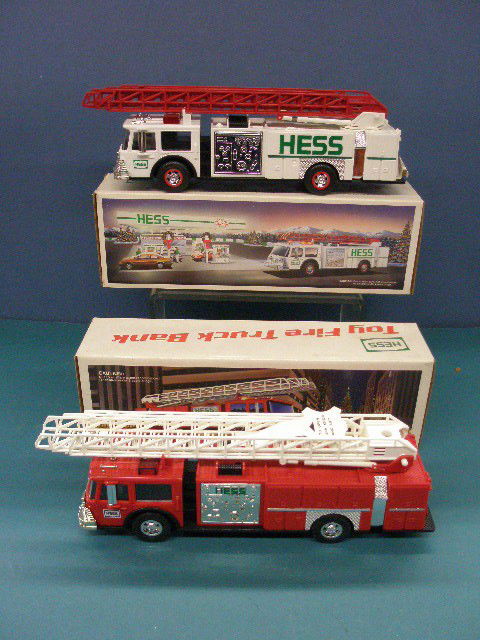 1986 & 1989 Hess Fire Trucks: 1986 & 1989 Hess Fire Trucks w/original boxes. Condition: Very good