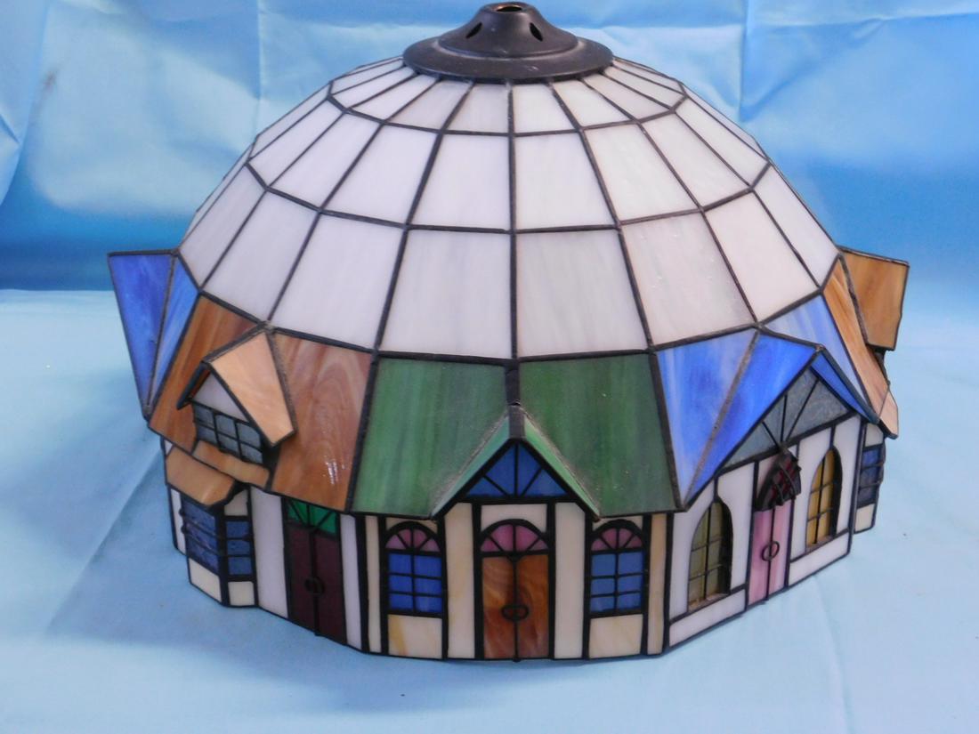 Leaded & Stained Glass Dome Shade (1 of 7)