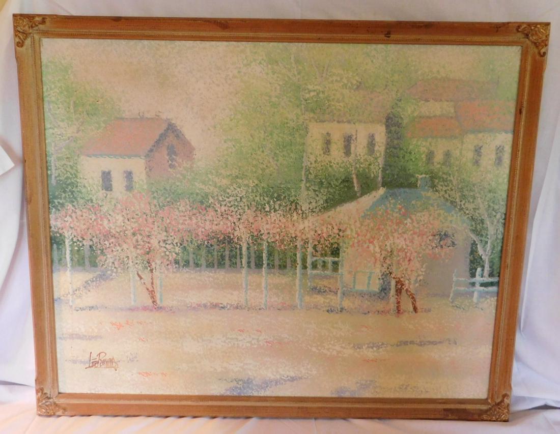 Framed Pointalist style painting (1 of 5)