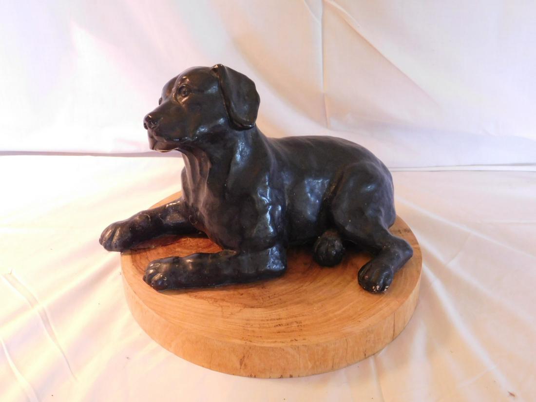 Painted composition dog figure (1 of 5)