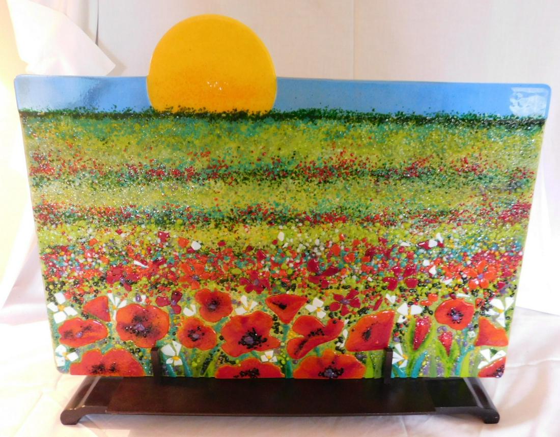 Anne Nye artisan glass floral panel (1 of 4)