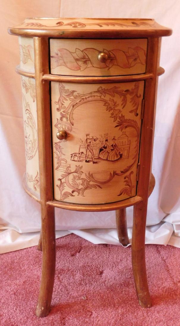 Paint decorated cylindrical stand (1 of 4)