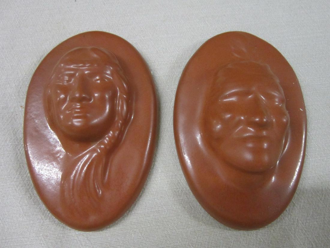 Pair of Van Briggle American Indian Plaques (1 of 2)