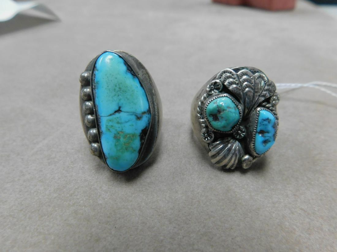 2 Native American 925 Turquoise Rings (1 of 4)