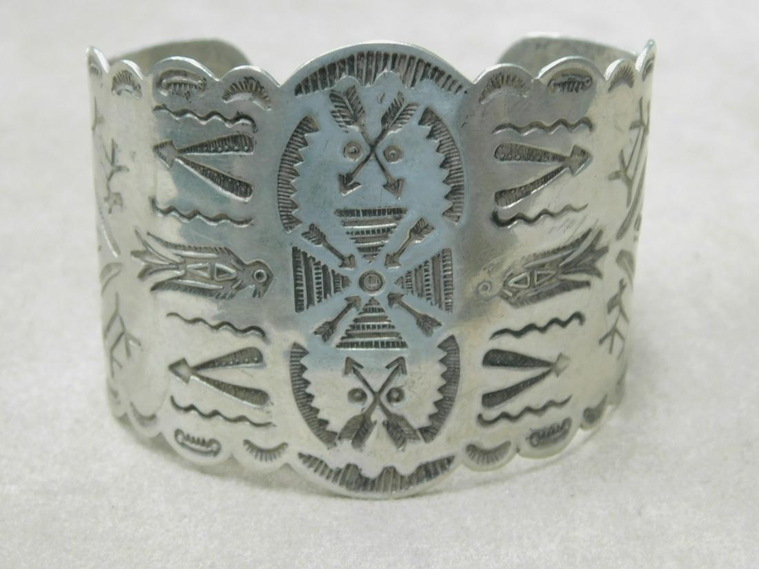 Nat. Amer. Stamped Cuff Bracelet (1 of 5)
