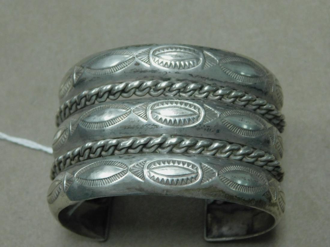 Nat. American Silver Cuff Bracelet (1 of 4)