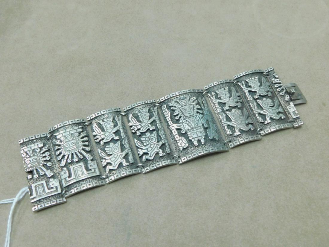 900 Silver Peruvian Warrior Bracelet (1 of 4)