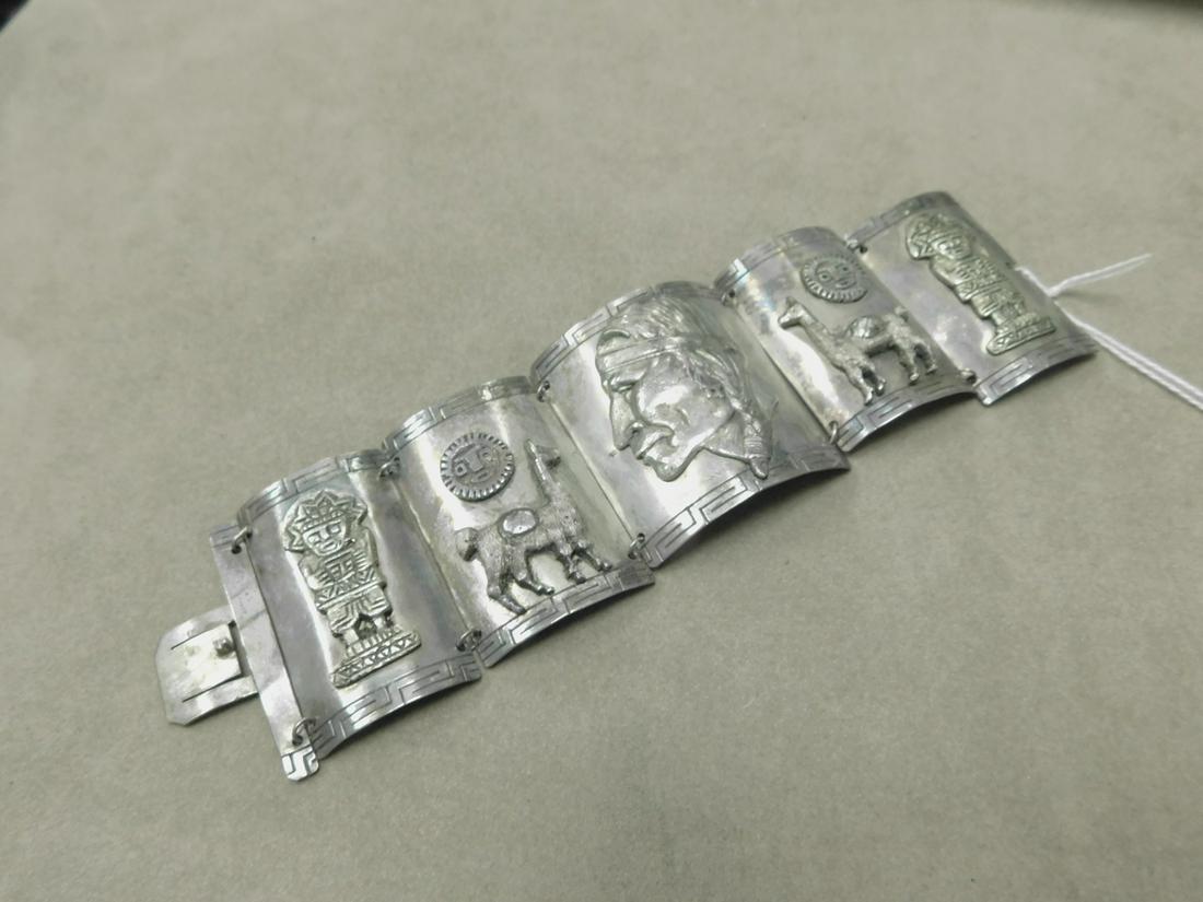 900 Silver Peruvian Bracelet (1 of 4)