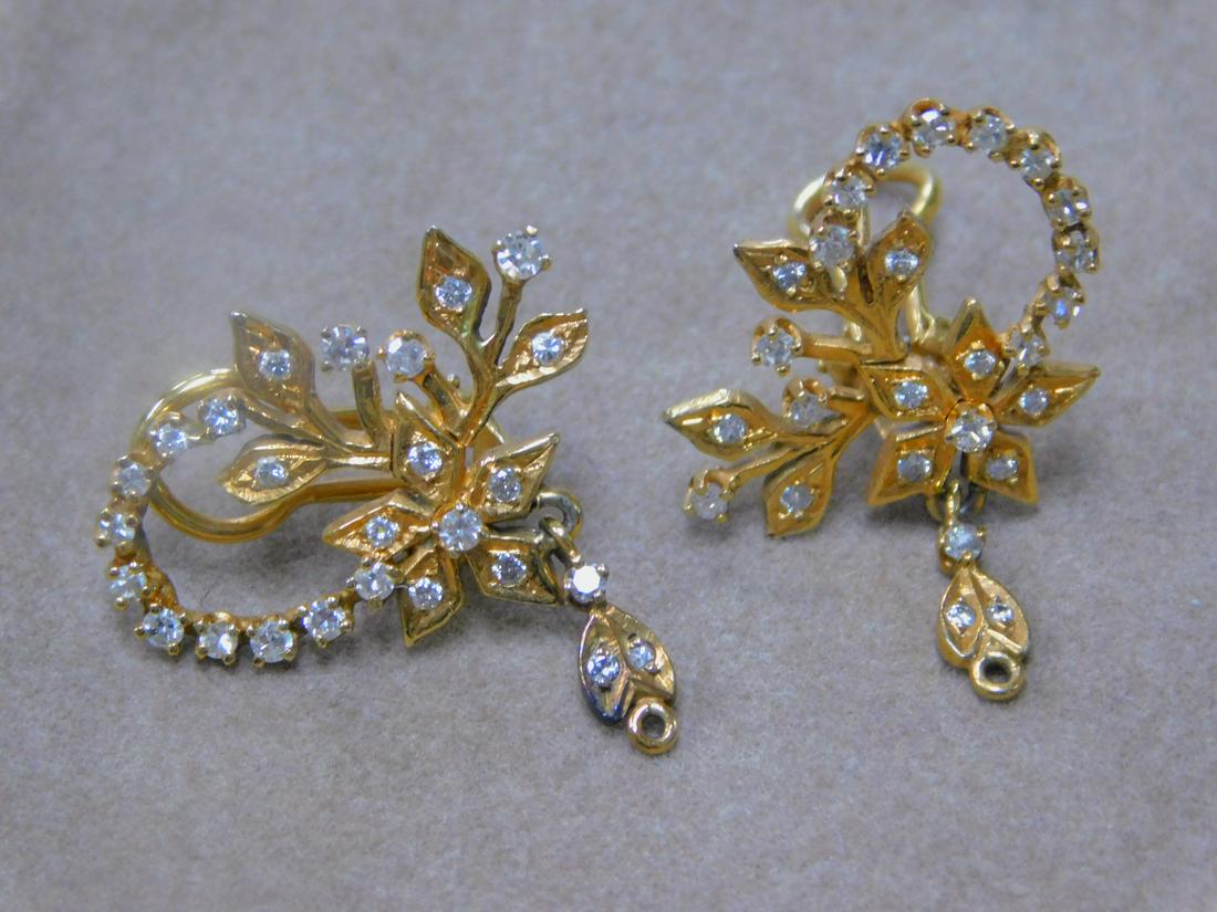 14k YG Diamond Encrusted Earrings (1 of 2)