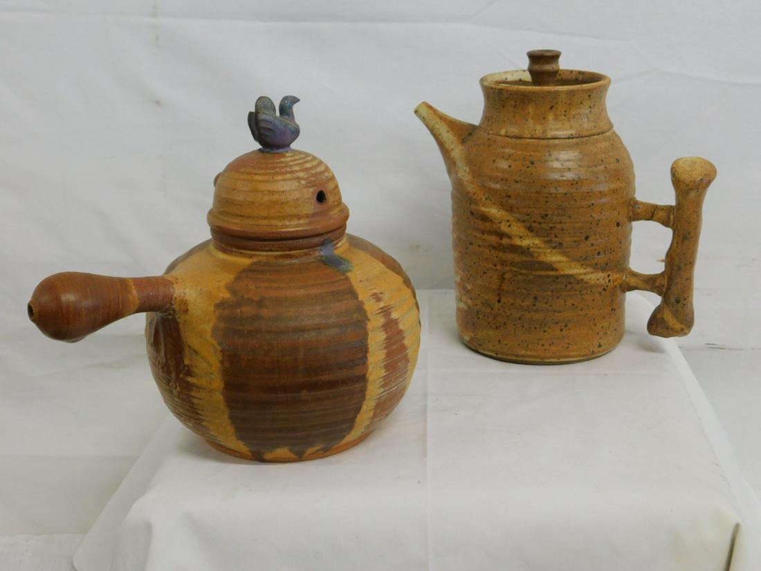 2 Artist Signed Pottery Teapots (1 of 3)
