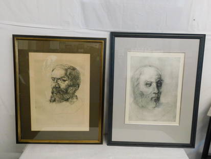 2 Cornell Signed Engravings: Two Joseph Cornell 1-03-1972, Signed Engravings,portraits of bearded gentleman; includes: 32 / 100 and 19/100 editions, sight approx. 19 1/2" x 14 /12", matted in wood frames, 32 3/4" x 26 1/2" and 34