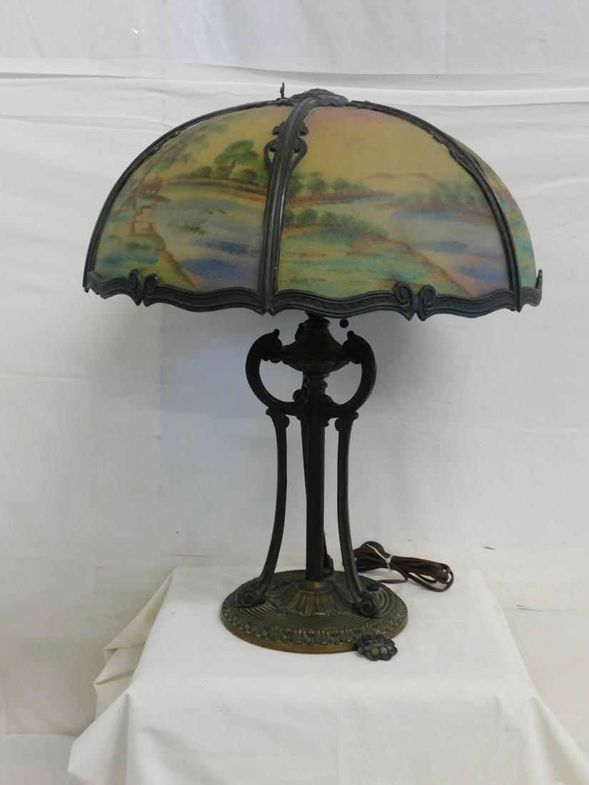 Reverse Painted Glass Lamp (1 of 8)