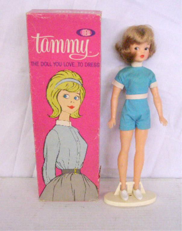 1962 Ideal Tammy Doll: 1962 Ideal Toy Company 12" Tammy doll with original box & stand. Condition: Very good with no damage, box has wear & tearing.