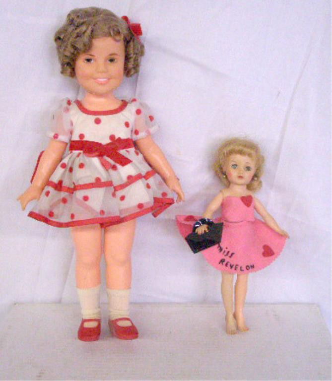 1950's & 1970's Ideal Dolls: 1950's & 1970's Ideal Toy Company 10 1/2" Miss Revlon & 15 3/4" Shirley Temple dolls. Condition: Very good with no damage, Revlon body is a little loose.