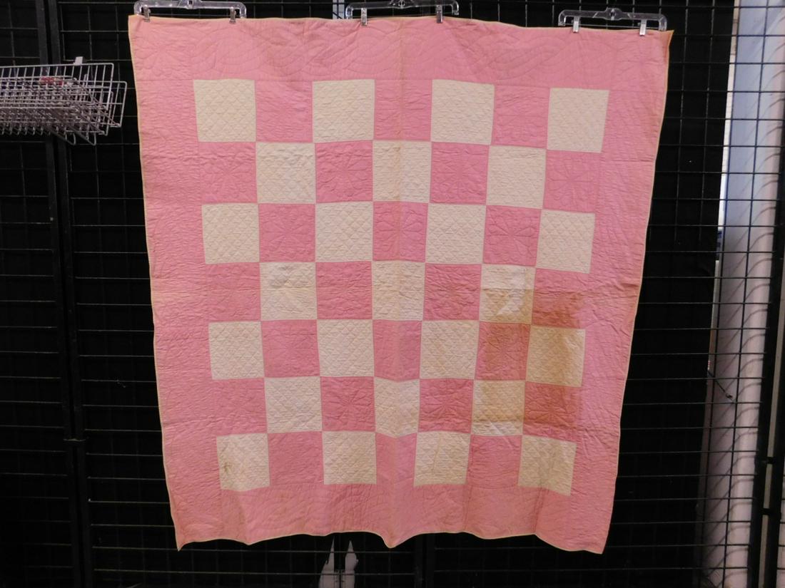 Vintage Pink & White Quilt (1 of 8)