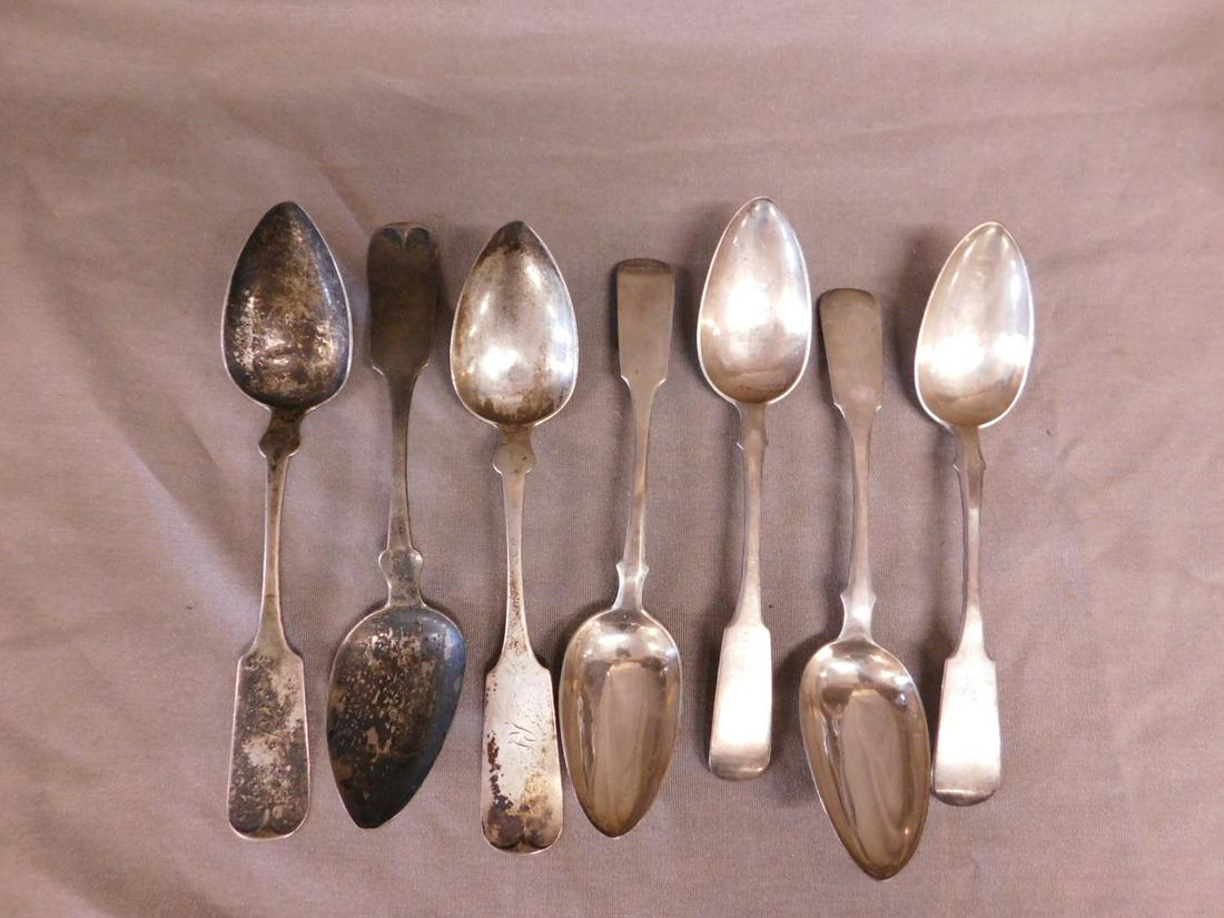 7 - 19th C. Silver Tablespoons (1 of 4)