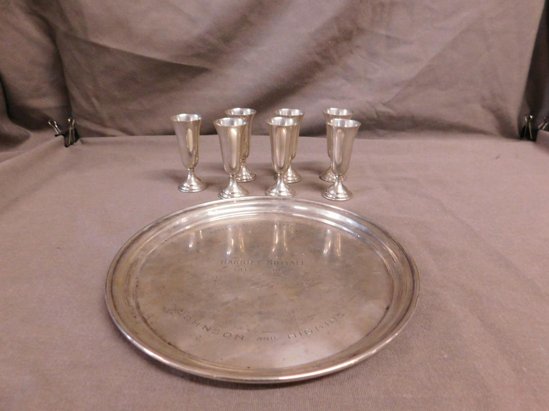 7 Sterling Silver Cordials & Tray (1 of 7)