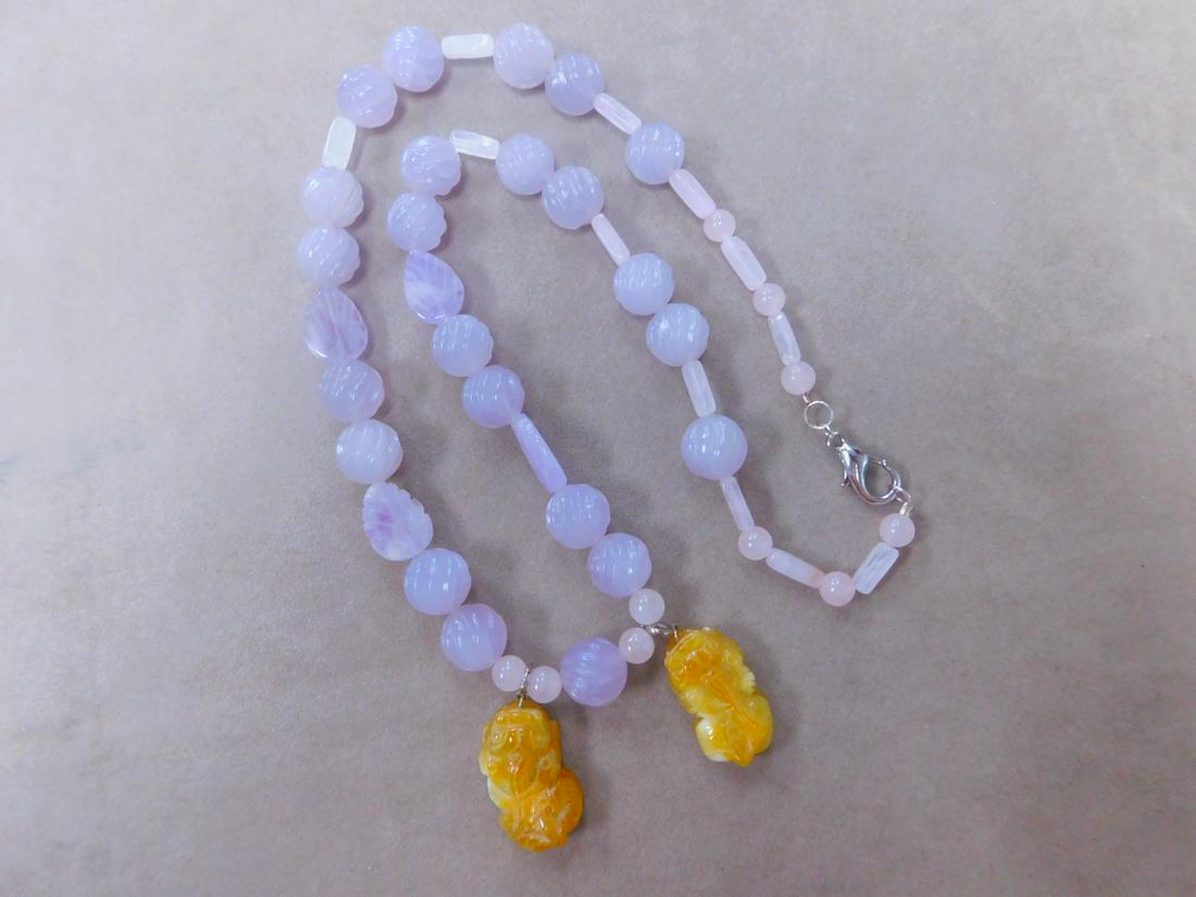 Quartz Necklace & 2 Tone Onyx & Sterling Necklace (1 of 7)