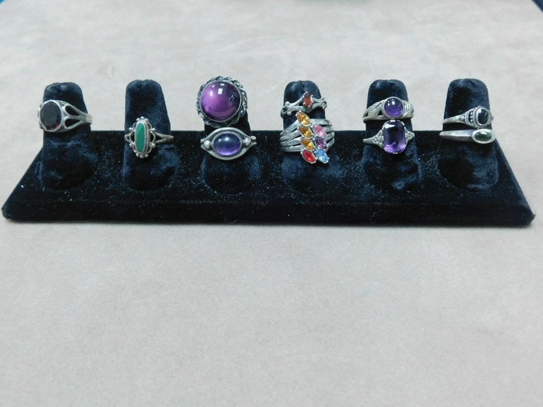 10 Sterling & Gemstone Rings (1 of 3)