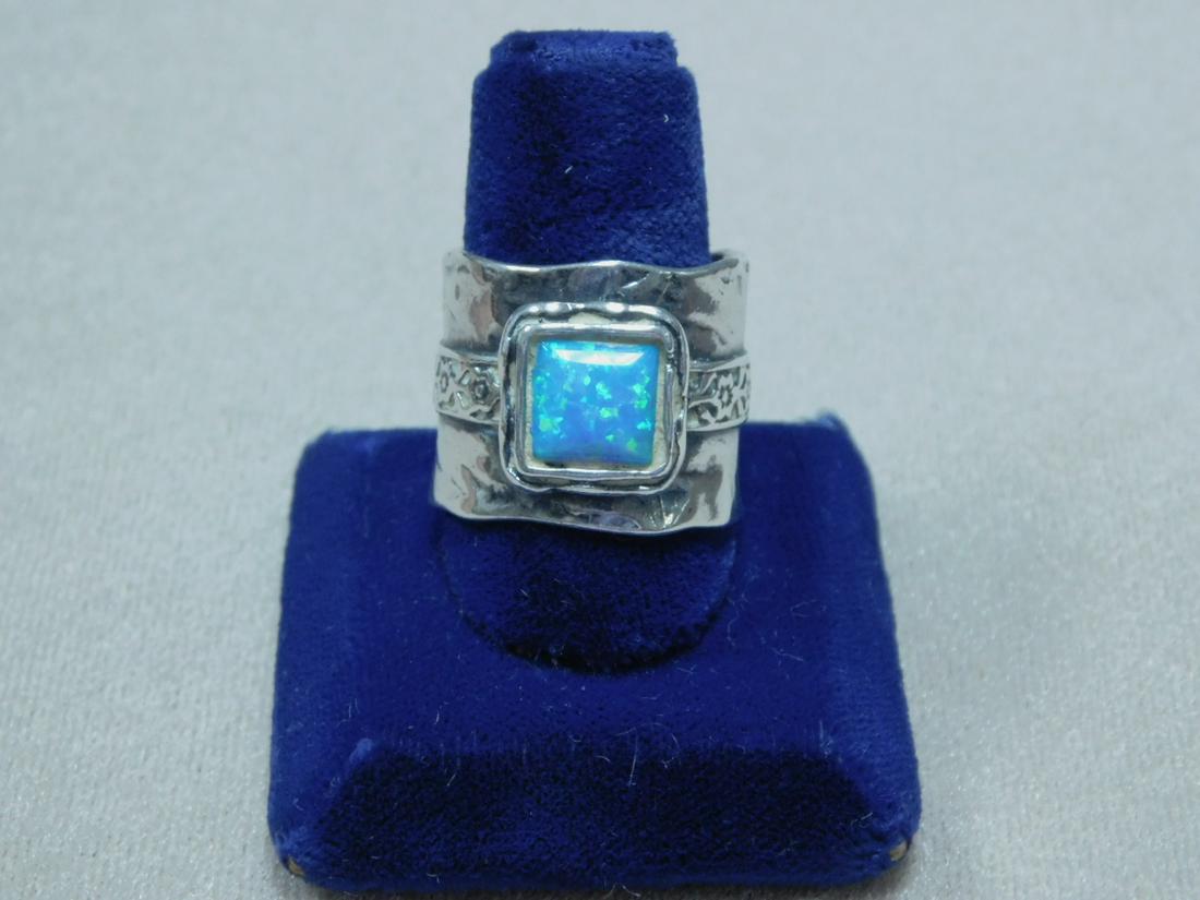 Silver & Crushed Opal Ring (1 of 4)