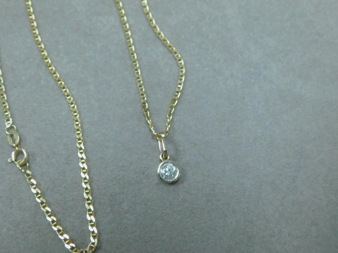 14K Diamond Drop Necklace (1 of 2)