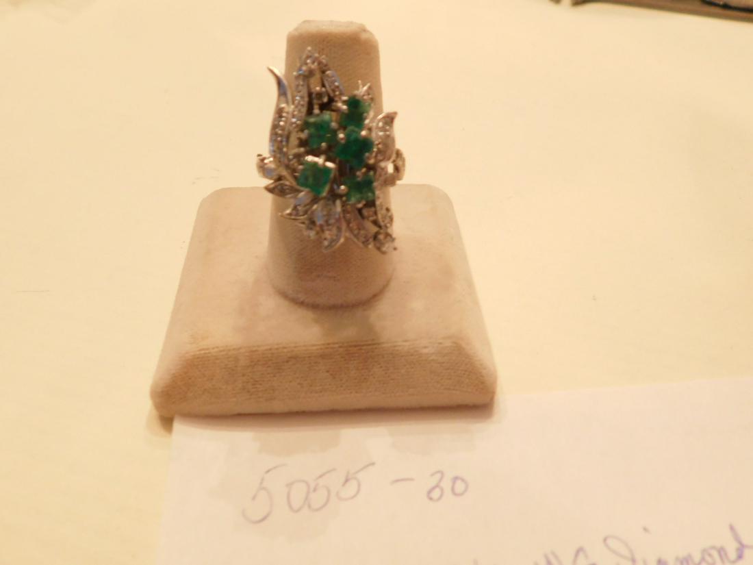 18k WG Diamond and Emerald Cocktail Ring (1 of 6)