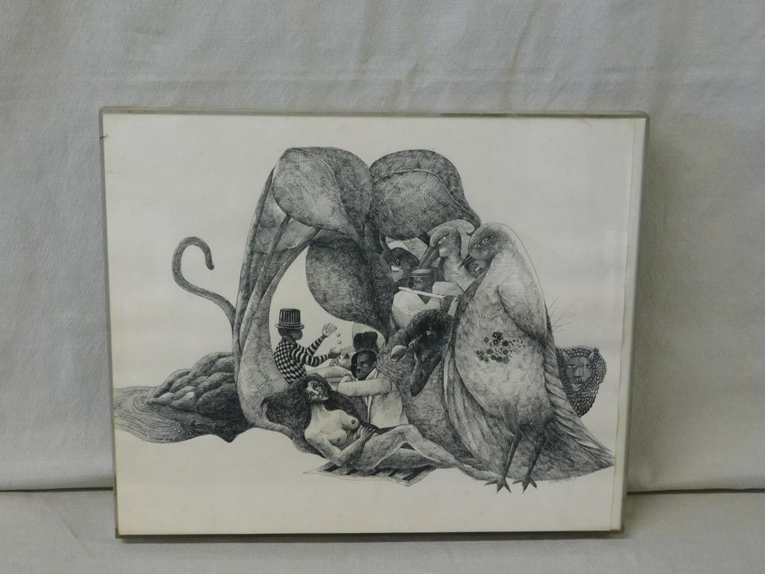 P.A. Cunningham Pea - Ink Drawing (1 of 8)