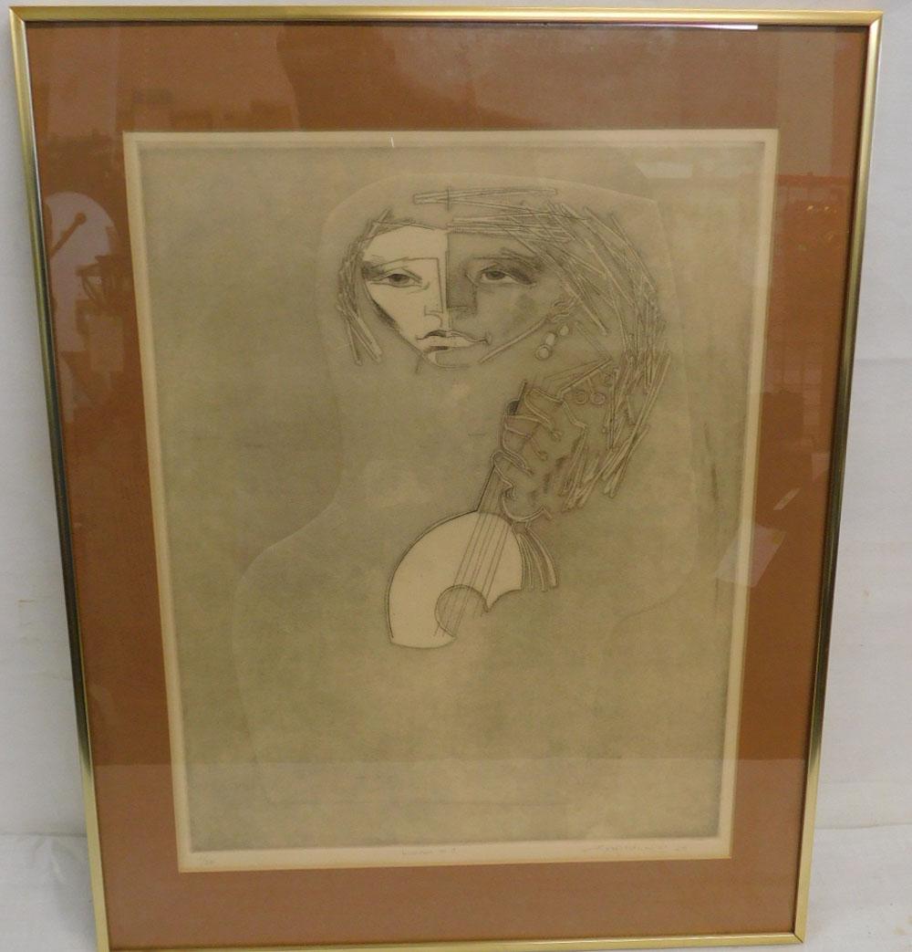 Musician Embossed Lithograph (1 of 4)