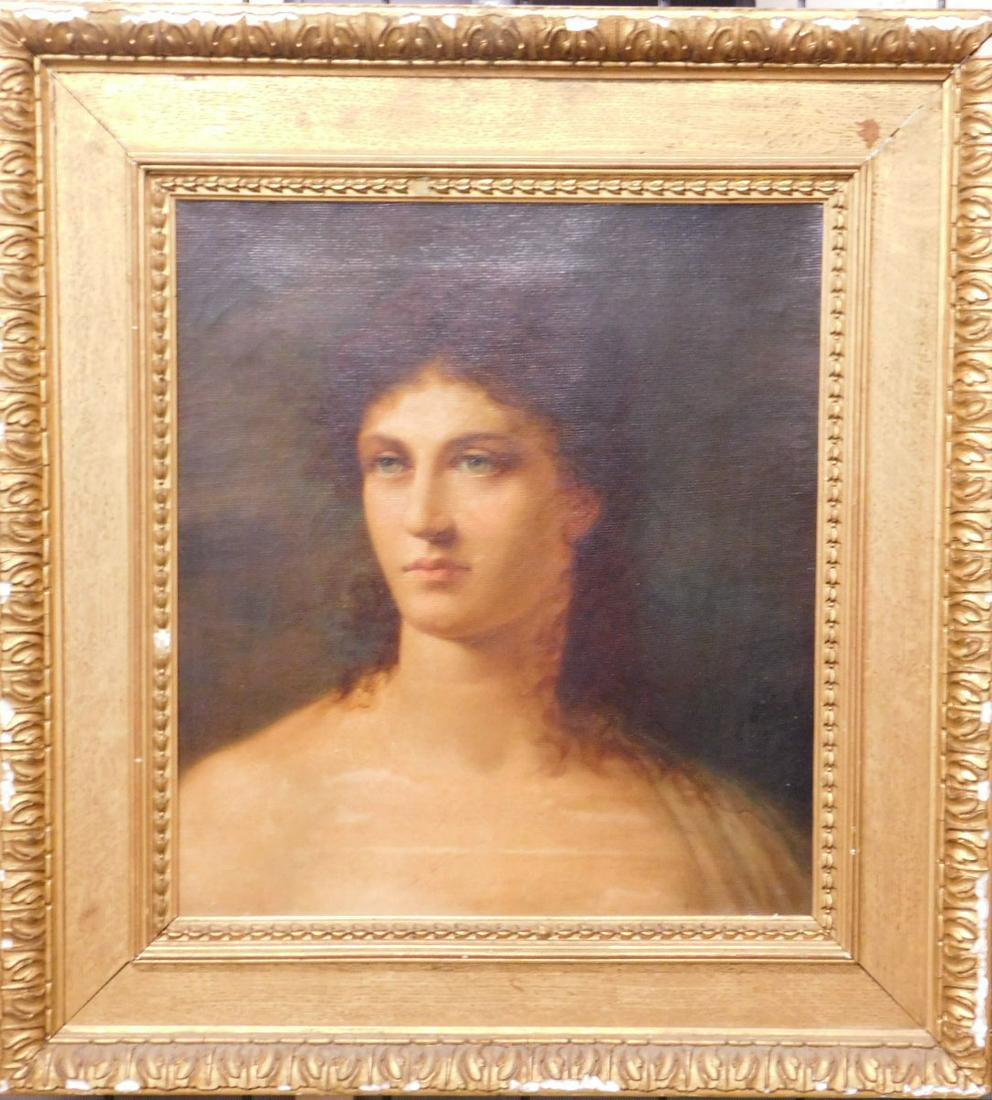 19th C. Female Portrait Painting (1 of 9)