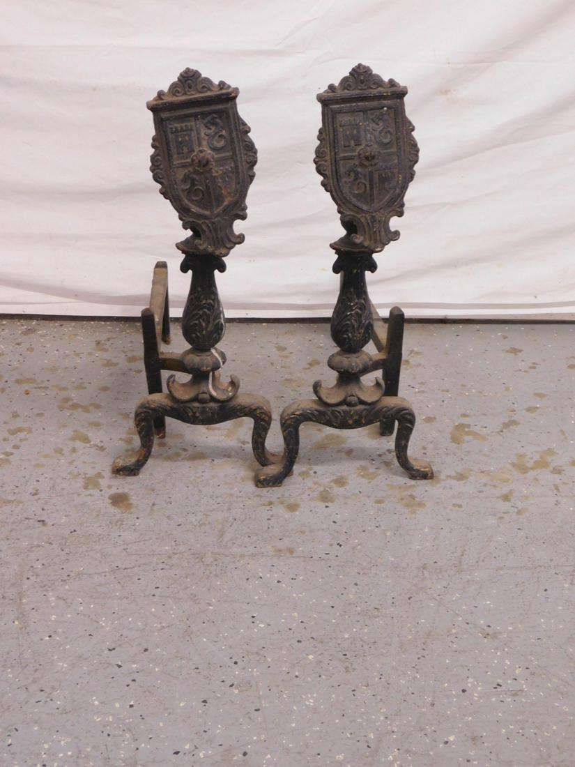 Pr Cast Iron Andirons (1 of 5)