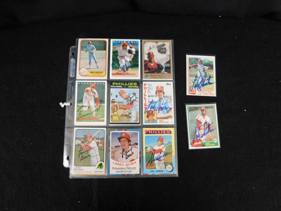 Phillies Autographed Baseball Cards (1 of 2)