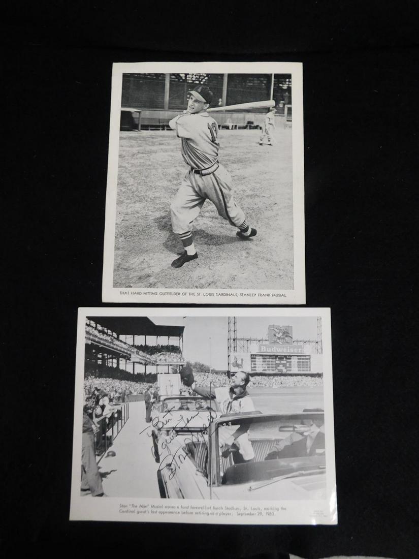 Stan Musical - Autographed Photo: Stan Musical - Autographed Photo, 8" x 10", black and white - Stan "The Man" Musical Waves a Fond Farewell at Busch Stadium, St. Louis, making the Cardinal Great's last appearance before retiring as a