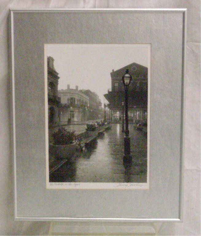 Johnny Donnels Photographic Print: Johnny Donnels, signed in graphite, on mat, photographic print, "The Pontalba on the Square" (New Orleans). 12 3/8"h x 9"w=image; 19 1/2"h x 15 1/2"w=frame. Condition: Not examined out of frame; no ev