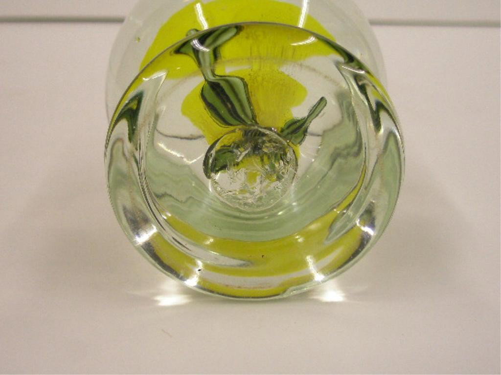 Vintage Footed Rose Glass Paperweight - 3