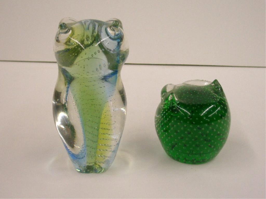 Pilgrim Glass Owl Paperweights - 2