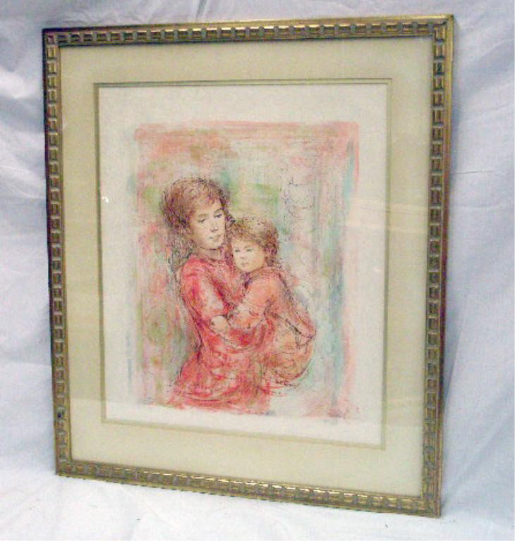 Edna Hibel Colored Lithograph