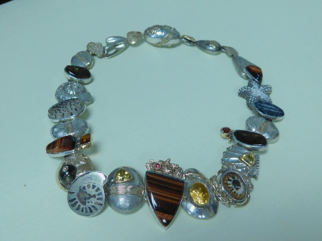 Signed Wise 14k & Sterling Modernist Necklace (1 of 12)