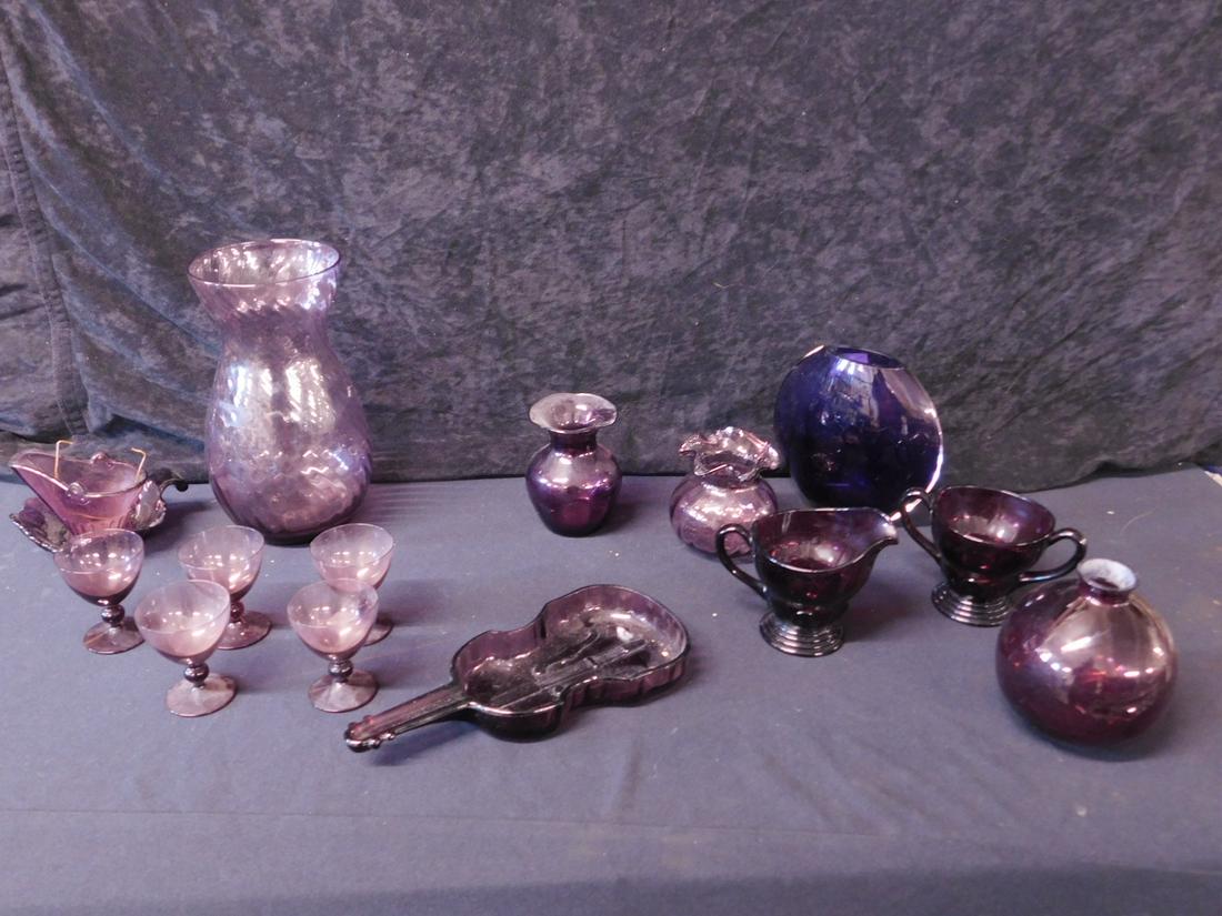 15 Pieces Amethyst Glass (1 of 3)