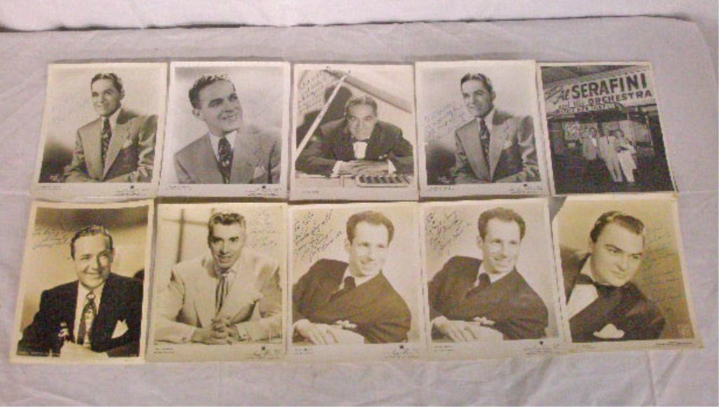 Big Band Leaders Signed Photos: Lot of ten 1940's & 1950's big band leaders signed black & white photos, Jimmy Dorsey (persnonalized), Art Mooney (personalized), (2) Henry Jerome (personalized), Ray Eberle (personalized), (4) Franki