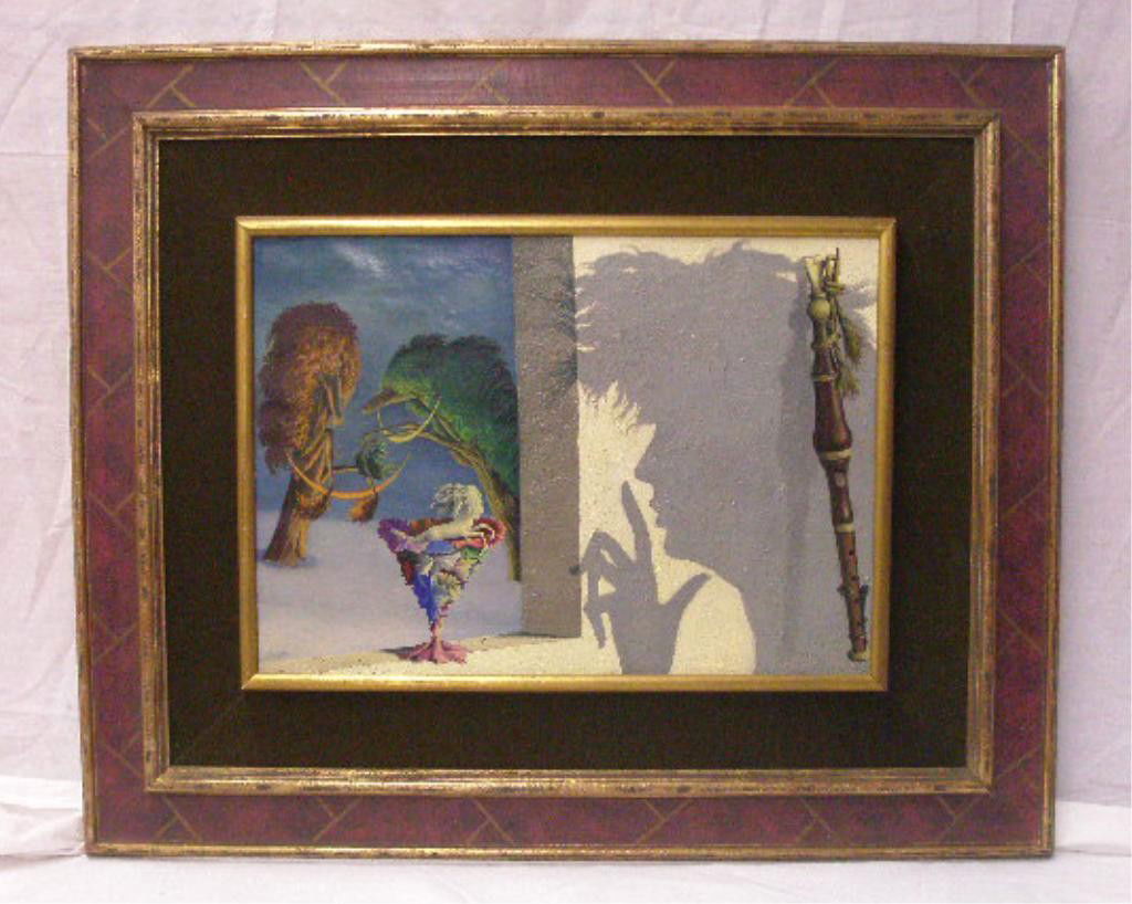 Pierre Ino, o/c, Surrealist Theorem: Pierre Ino, signed, oil on canvas, Surrealist Theorem. 15h x 21w = image 28h x 33 1/2w = frame